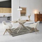 MID.YOU NASLANJAČ, les, kovina, tekstil bež | Shoptok.si