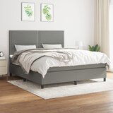 The Living Store Box spring postelja z vzmetnico temno siva 160x200 cm blago - Box Spring Postelja, (21520448) Cene