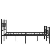  Metalni okvir kreveta uzglavlje i podnožje crni 135x190 cm | shoptok.hr