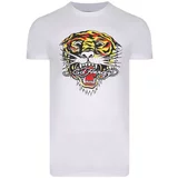 Ed Hardy Majice s kratkimi rokavi - Tiger mouth graphic t-shirt white Bela