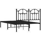 Metalni okvir za krevet s uzglavljem crni 120x200 cm | shoptok.hr