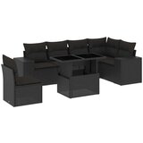 vidaXL 7-dijelni set vrtnih sofa od poliratana s jastucima crni | shoptok.hr
