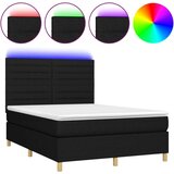  Box spring s madracem LED crni 140x190 cm od tkanine | shoptok.hr