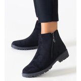 Gemre Black ankle boots with metallic inserts eco-suede Branda | Shoptok.si