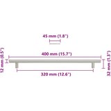  Ručke za ormarić 5 kom srebrne 320 mm od nehrđajućeg čelika | shoptok.hr