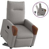 Naslonjač na podizanje od tkanine smeđesivi  Naslonjač na podizanje od tkanine smeđesivi Slike