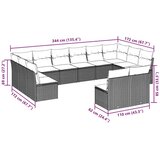  12-dijelni set vrtnih sofa poliratan s jastucima svijetlosivi | shoptok.hr