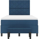 vidaXL Box Spring Krevet s Madracem i Klupom Plavi 120x200 cm Tkanina | shoptok.hr