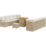  Set vrtnih kauča od 11 dijelova s jastučićima bež poli ratan akacija 2-sjedni vrtni kauč s jastučićima bež poli ratan 3-dijeln | shoptok.hr