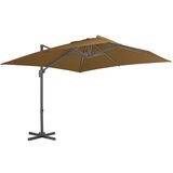 vidaXL Previsni senčnik z aluminijastim drogom 300x300 cm taupe Cene