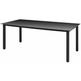  Vrtni stol crni 190 x 90 x 74 cm aluminijum i staklo