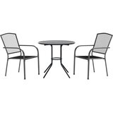  Set složivih vrtnih stolica 3 kom antracit čelik obložen prahom | shoptok.hr