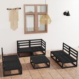  The Living Store Vrtna sedežna garnitura 7-delna črna trdna borovina - Vrtna Sedežna Garnitura, (21477121) | Shoptok.si