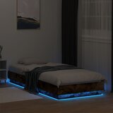  Okvir za krevet s LED svjetlima dimljena boja hrasta 100x200 cm | shoptok.hr