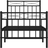 Metalni okvir kreveta uzglavlje i podnožje crni 75x190 cm | shoptok.hr