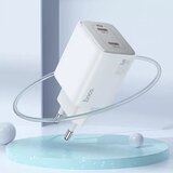  zidni punjač 2 x Type-C + kabel Type-C do Type-C PD QC 45W GaN N42 bijeli | shoptok.hr