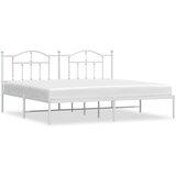  The Living Store Kovinski posteljni okvir z vzglavjem bel 200x200 cm - Posteljni Okvir, (21450147) | Shoptok.si