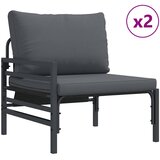  Sjedeća garnitura za vrt s jastukom 4 pcs Crna Čelik | shoptok.hr