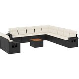 Maison Chic Seti vrtnega pohištva - Vrtna garnitura - Vrtni pohištvo set 12-delna z blazinami črn poli ratan, (21810040) | Shoptok.si
