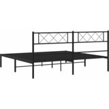  Metalni okvir za krevet s uzglavljem crni 183x213 cm | shoptok.hr