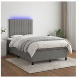  Box spring postelja z vzmetnico LED temno siva 120x200 cm blago | Shoptok.si