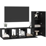 Set TV komoda 3 kom. Crni hrast Konstruirano drvo Crna 60 x 30 x 30 cm | Shoptok.si