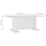 vidaXL stolić za kavu bijeli 103,5 x 60 x 40 cm od iverice | shoptok.hr