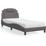  The Living Store Postelja z vzmetnico siva 80x200 cm umetno usnje - Postelja, (21498187) | Shoptok.si