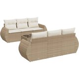  7-dijelni set vrtnih sofa od poliratana s jastucima bež 70 x 62 x 69 cm | Shoptok.si