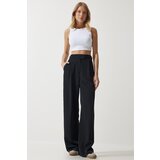  Women's Black Velcro Waist Closure Palazzo Trousers Cijene