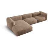Micadoni Svjetlo smeđa kutna garnitura od bouclé tkanine (s lijevim kutom) Martina – Home | shoptok.hr