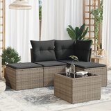 Maison Chic Seti vrtnega pohištva - Vrtna garnitura - Vrtni pohištvo set 5-delna z blazinami siv poli ratan, (21814106) | Shoptok.si