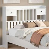 vidaXL Vzglavje s predelki bela 135 cm trdna borovina | Shoptok.si