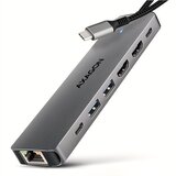 Axagon HMC-7HX2 USB-Hub, 2x USB-A, 1x USB-C, 2x HDMI 2.0, 1x RJ45, 100 W PD USB kombinirani hub u