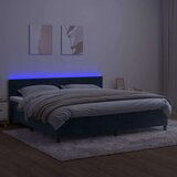  Box spring s madracem LED tamnoplavi 200x200 cm baršun | shoptok.hr