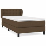 Maison Chic Box spring postelja - Vzmetna postelja z vzmetnico temno rjava 90x200 cm blago SL13660, (21900804) Cene