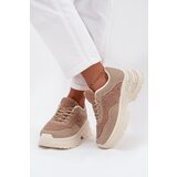 Boto Women's Sneakers With Zirconia And Sheep Fur Beige Zarika | Eponuda.ba