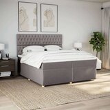 vidaXL Box spring postelja z vzmetnico taupe 200x200 cm blago, (21310685) | Shoptok.si