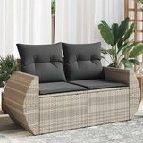 Maison Chic Vrtni kavč - Zunanji kavč z blazinami 2-sedežni svetlo siv poli ratan, (22043891) | Shoptok.si
