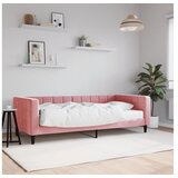 vidaXL Dnevni krevet s madracem ružičasti 90 x 200 cm baršunasti | shoptok.hr