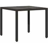  5-dijelni vrtni bistro set od poliratana s jastucima crni Crna 90 x 90 x 75 cm | Shoptok.si