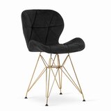 Brandless Stol NEST - črn žamet / zlate noge x 3, (22030684) | Shoptok.si