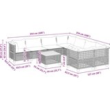  9-dijelni set vrtnih sofa od poliratana s jastucima sivi | shoptok.hr