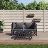 Maison Chic Seti vrtnega pohištva - Vrtna garnitura - Vrtni pohištvo set 3-delna z blazinami antracit jeklo, (21809504) | Shoptok.si