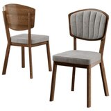 Hanah home set trpezarijskih stolica Nape 6 kom, siva tkanina Babyface, metalne noge sa završnom obradom u izgledu drveta | Eponuda.com