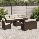 vidaXL 9-dijelni set vrtnih sofa s jastucima poliratan smeđi | shoptok.hr