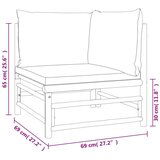  4-dijelna vrtna garnitura od bambusa sa svjetlosivim jastucima | shoptok.hr