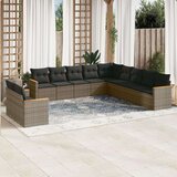  11-dijelni set vrtnih sofa od poliratana s jastucima sivi | shoptok.hr