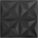  Zidne panele 48 pcs Origami crna 50 x 50 cm XPS pjena | shoptok.hr