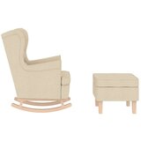  Stolica za ljuljanje od tkanine s tabureom krem - Krema 2 S osloncem za noge | shoptok.hr